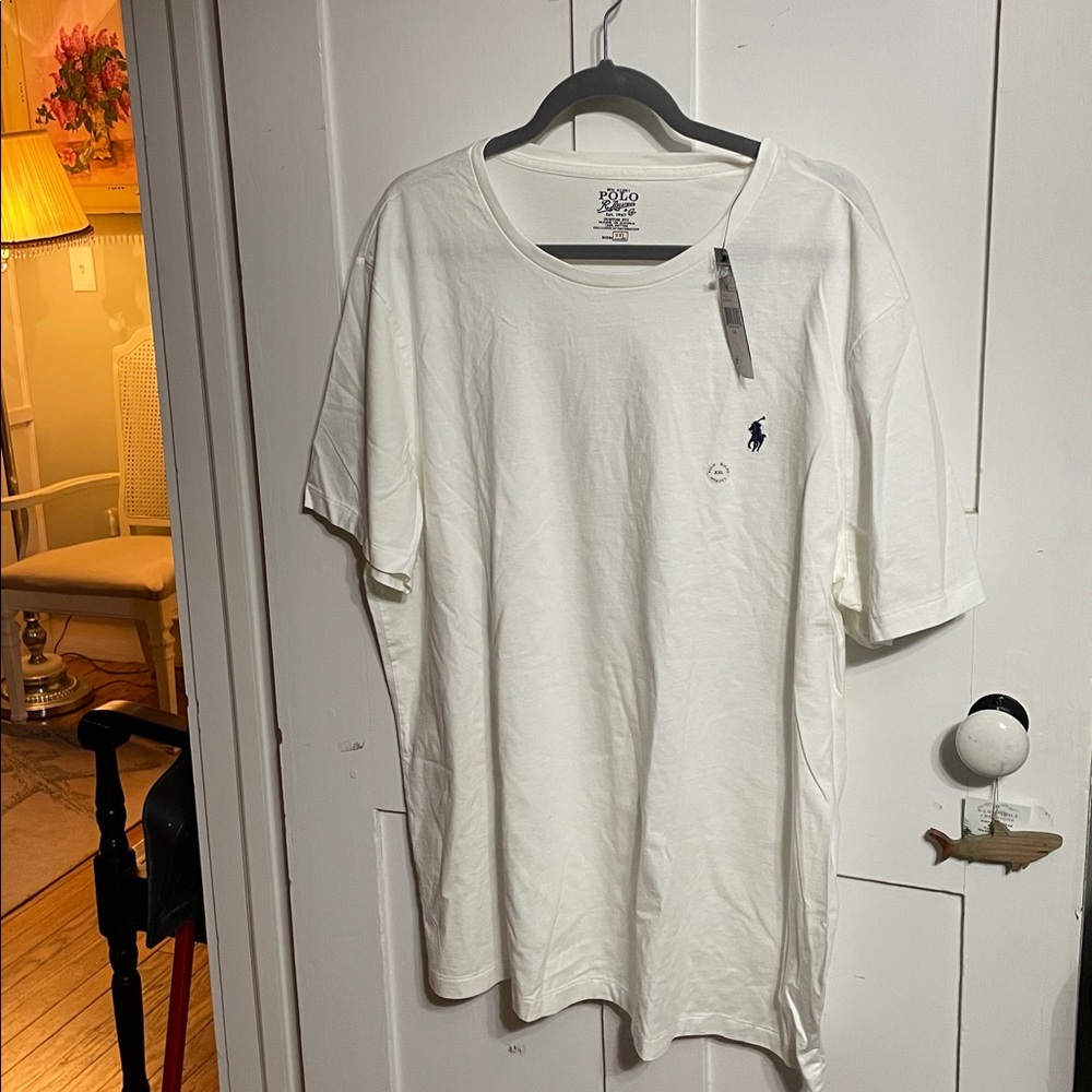 Polo by Ralph Lauren White Mens  Tee with Logo Size XXL. New with Tags